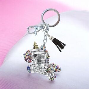 Sparkling Unicorn Keychain with Tassel